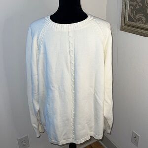 Sun River‎ Clothing Co. ivory men’s long sleeve crewneck sweater 100% cotton XXL